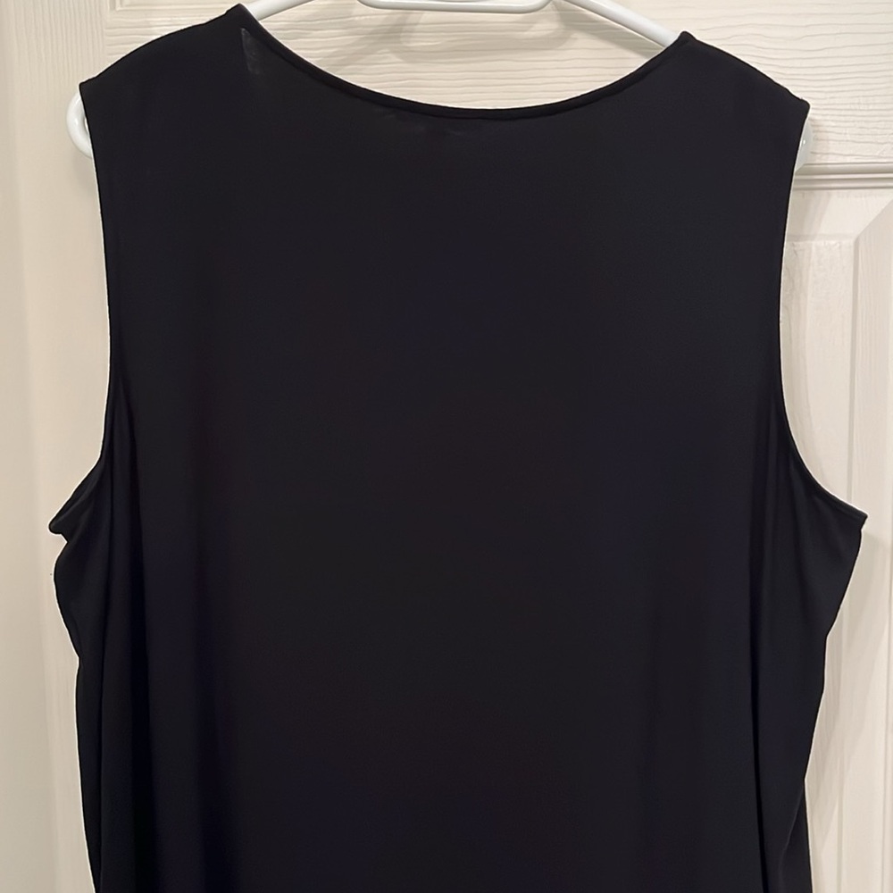 Eileen Fisher Sleeveless Crossover Jersey Dress Size XL Classic Comfort Casual - Picture 6 of 11